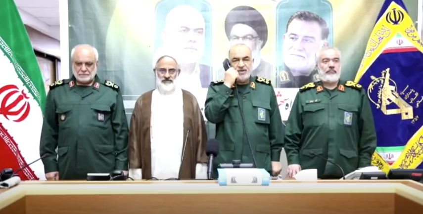 The IRGC commander gives the order to launch (Tasnim, October 2, 2024).