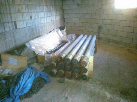 Some of the weapons located in villages in south Lebanon