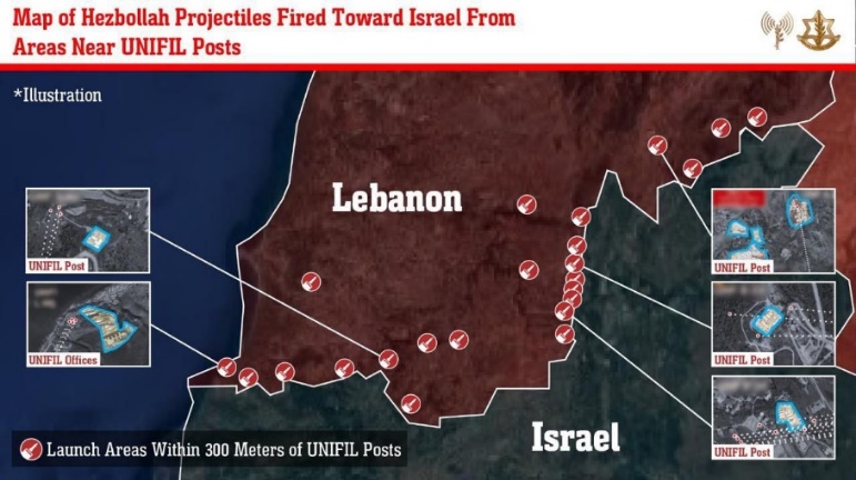 Hezbollah attacks originating near UNIFIL positions (IDF spokesperson, October 13, 2024)