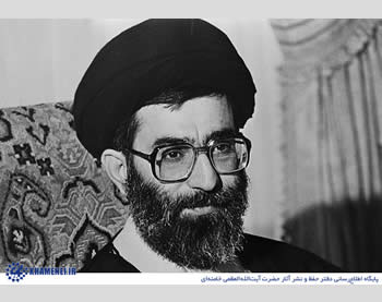 Supreme Leader Ali Khamenei during his presidential term, at the time of the Iran-Iraq War