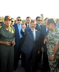 Mohamed Morsi visits El-Arish (Picture from Mohamed Morsi's Facebook page, August 7, 2012).