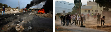 Manifestations du vendredi dans le village de Qadoum, près de Naplouse (Agence de presse Wafa, 29 septembre 2012)