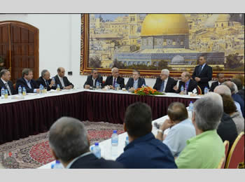 Mahmoud Abbas im Gespräch mit israelischen Knessetabgeordneten in Ramallah (Wafa Nachrichtenagentur, 14. Oktober 2012)