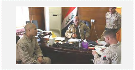 US Army personnel advising Iraqi Army officers (CENTCOM website, March 7, 2015)