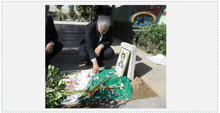 Qasem Soleimani, Qods Force commander, at the grave of an IRGC fighter killed in Syria (Afsaran.ir, April 14, 2015).